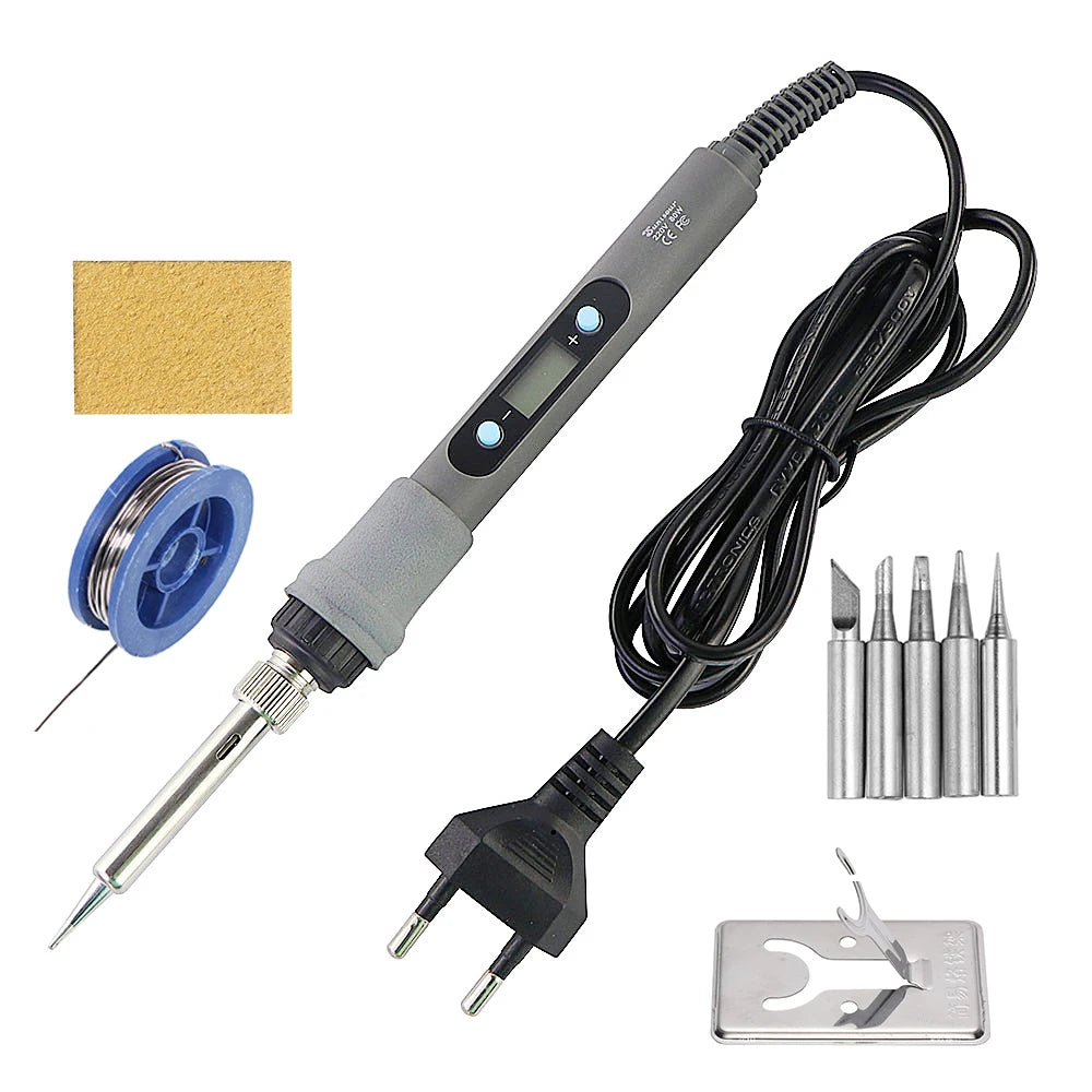 60W 80W Electric Soldering Iron LCD Digital Display Adjustable Temperature Welding Repair Tools 220V / 110V Solder Wire Tips