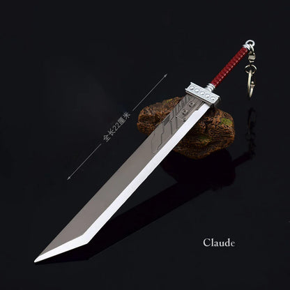 22cm Buster Sword Fantasy Game Weapon Cloud Strife Game Metal Sword Weapon Model Home Ornament Samurai Karambit Knafe Crafts Toy