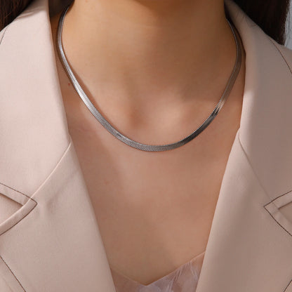 Skyrim Stainless Steel Snake Chain Necklace for Women Men Gold Color Herringbone Choker Neck Chains 2026 Trend Jewelry Gift Hot