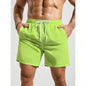 Palasendo Men's Plain Pocketed Drawstring Waist Beach Shorts, Suitable For Summer, Hawaiian, Men Dry Fit Orange Swim Trunks, Men Swim Trunk Matching, Men Beachwear, Plain Swim Trunks