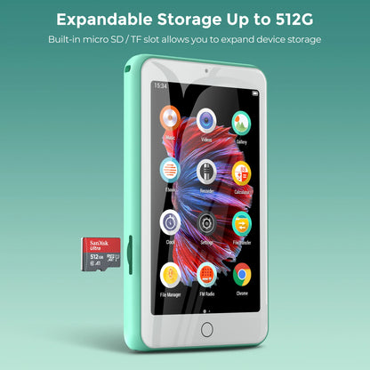 mp3 player bluetooth and wifi, MP3/MP4 music player with video, speakers, FM radio, eBooks, capacity up to 512 GB