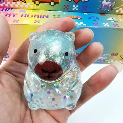 Maltose Capybara Stress Squeeze Toy Decompression Cute Capybara Anti Stress Slow Rebound Soft Glitter TPR Capybara Squishy Toys