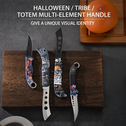 Pocket Portable Mini Folding Knife Stainless Steel Self-defense EDC Multi-purpose Camping Camp tools Halloween style