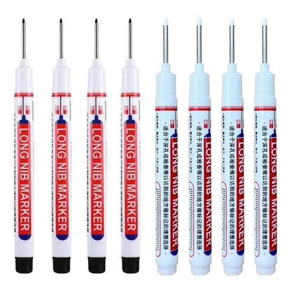 8Pcs/Set 20mm Deep Hole Long Nib Head Markers For Metal Perforating Pen Waterproof Bathroom Woodworking Decoration Multi-Purpose