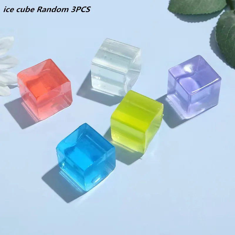 Fidget Toy Mini Squishy Toys Mochi Ice Block Stress Ball Toy Kawaii Transparent Cube Cat Paw Fish Stress Relief Squeeze Toy
