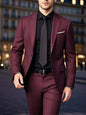 2pcs Men's All-Season Suit Set, Jacket And Trousers, Comfortable Wear for Wedding, Party And Formal Dinner