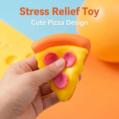 Pizza Soft Pinch Stress Relief Squishy Cube Sensory Fidget Anti-Anxiety Squeeze Toy Object for Focus ADHD Party Gift
