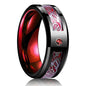 30 Colors Fashion 8MM Men Stainless Steel Celtic Dragon Rings Inlay Carbon Fiber Rings For Men Women Wedding Party Jewelry Gifts