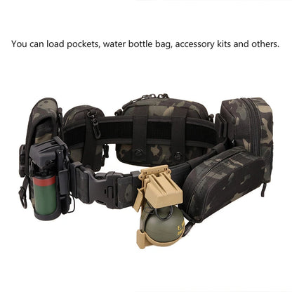 Camouflage Tactical Belt Men's Quick Release Nylon Military Belt Outdoor Combat Oxford Cloth Mountaineering Trouser Waist Belt