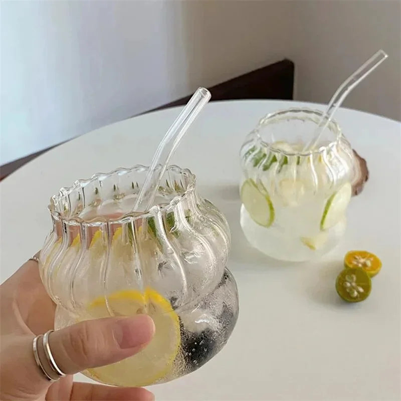 Creative Glass Cup Transparent Heat-resistant Tumbler Juice Milk Coffee Mug Home Water Glasses Beer Cocktail Glasses Drinkware