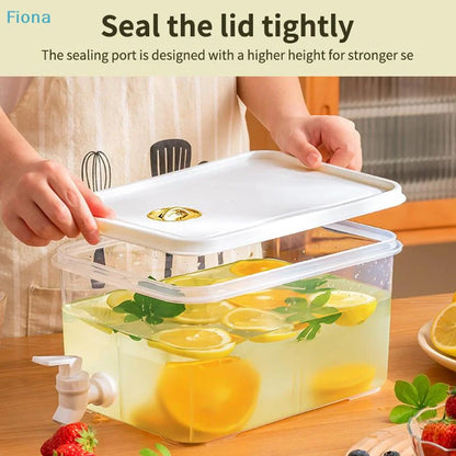 ☭6.5L Large Capacity Cold Water Pitcher Cold Kettle With Faucet In Refrigerator Iced Beverage Dispenser Refrigerator And Spigot