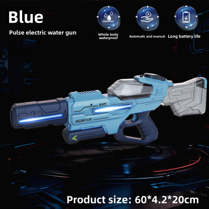 Electric Water Gun Large Capacity Squirt Gun Pulse Continuous Firing Watergun Integrated Manual and Automatic Water Gun Pool Toy