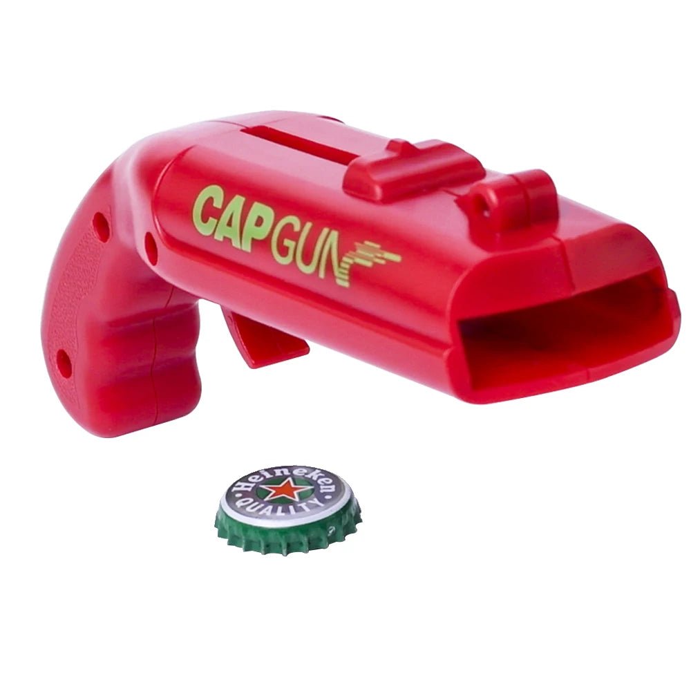 Creative Beer Bottle Opener Spring Cap Catapult Launcher Gun Shape Bar Tool Drink Opening Shooter Can Opener Kitchen Gadget Tool