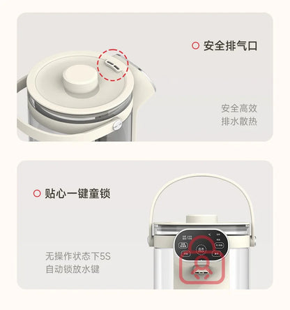Instant Hot Water Dispenser with 12 Temperature Settings Touch Control Borosilicate Glass Tank Child Lock for Tea Coffee Use