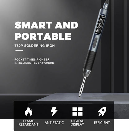 ALIENTEK T80P Soldering Iron Electric 100W Adjustable Digital Display Automatic Sleep PCB Precision Soldering Iron Repair Tool