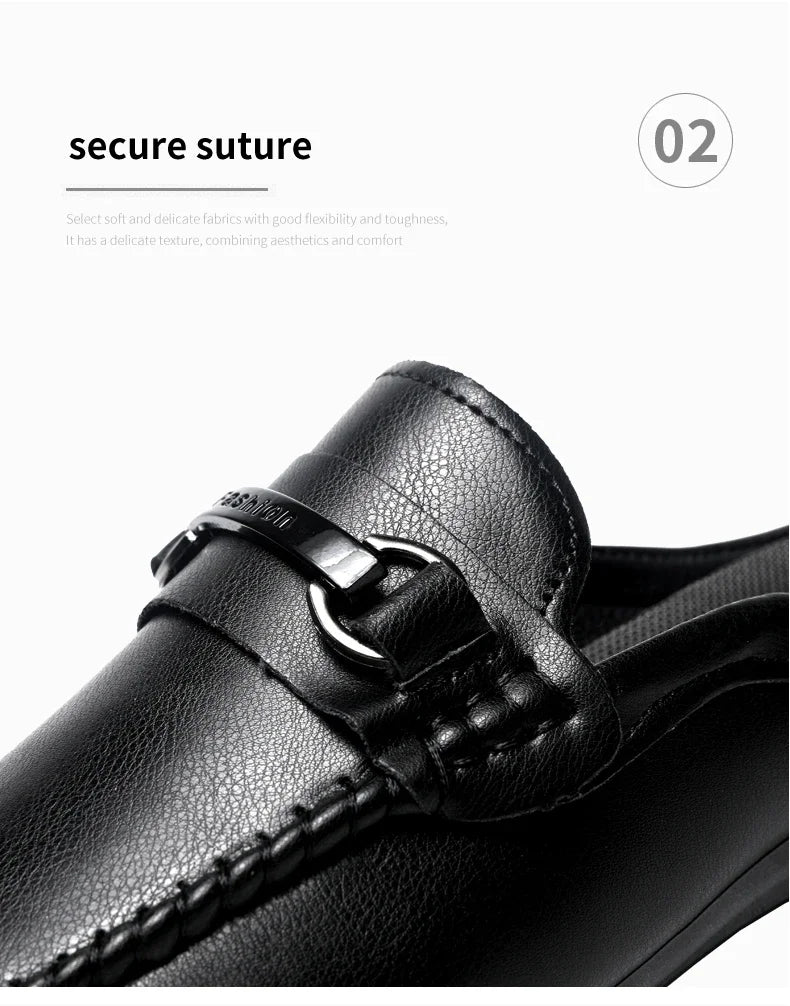 Summer Half Shoes For Men Comfortable Leather Casual Shoes Soft Flat Men's Loafers Lightweight Slip-on Shoes Man Daily Slippers