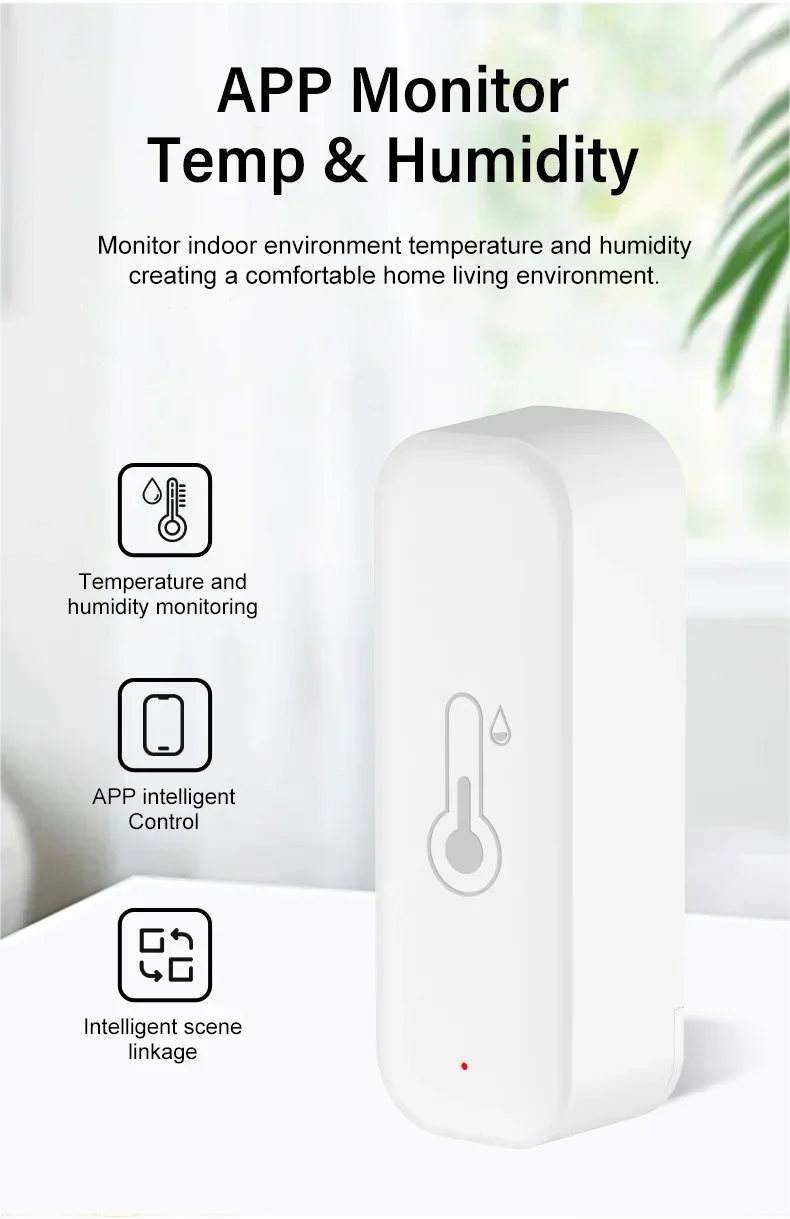 Tuya WiFi Temperature and Humidity Smart Home Thermometer Hygrometer APP Remote Alarm Work with Alexa Google Home