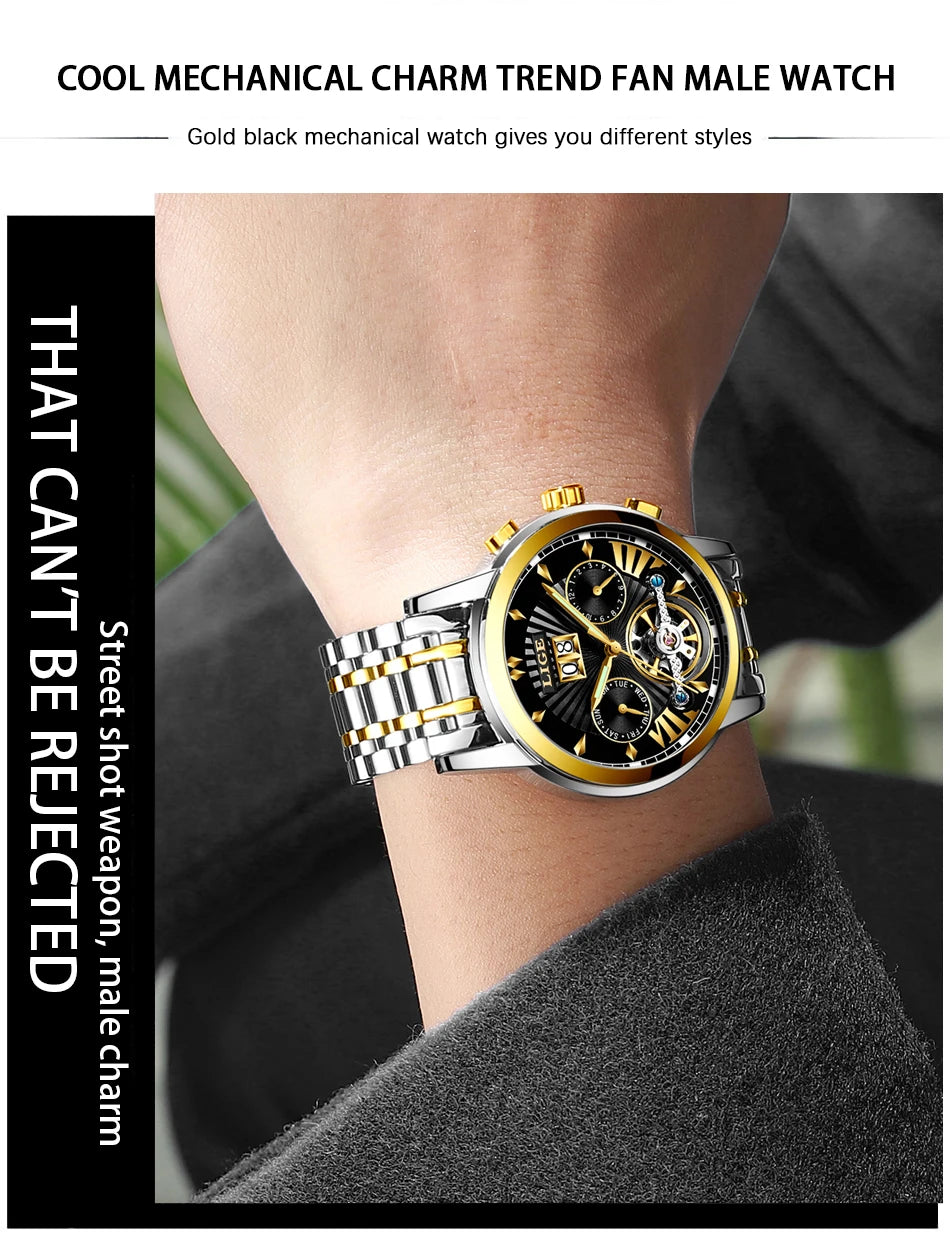 2026 LIGE Automatic Mechanical Wrist Watches For Men Top Brand Luxury Tourbillon Men Watch Fashion Business Waterproof Watch Men