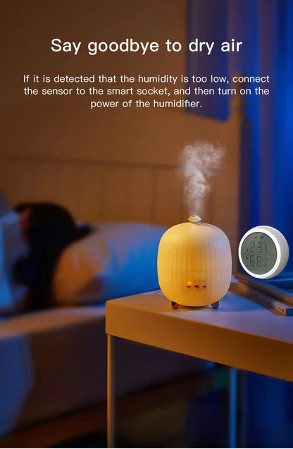 Temperature and Humidity Sensor With LCD for ZigBee Smart life APP Google Alexa Voice Control Support Multi-mode Gateway Option