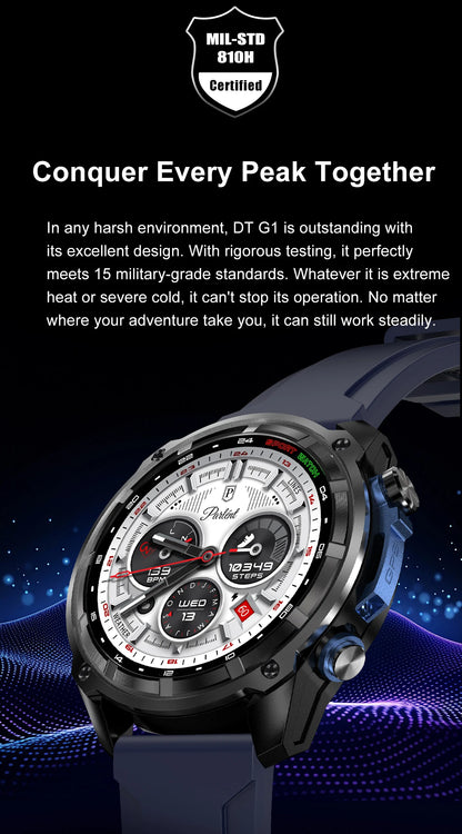 2025New Men Military GPS Map Smart Watch T-Rex3 Compass 4GB Memory 1000mAh Battery 10ATM Waterproof HD Bluetooth Call Smartwatch