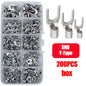 O/Y Type Copper Ring Fork Terminals Kit Insulation Cold-Pressed Terminal Electrical Brass Cable Wire Connector Crimp Spade Clip