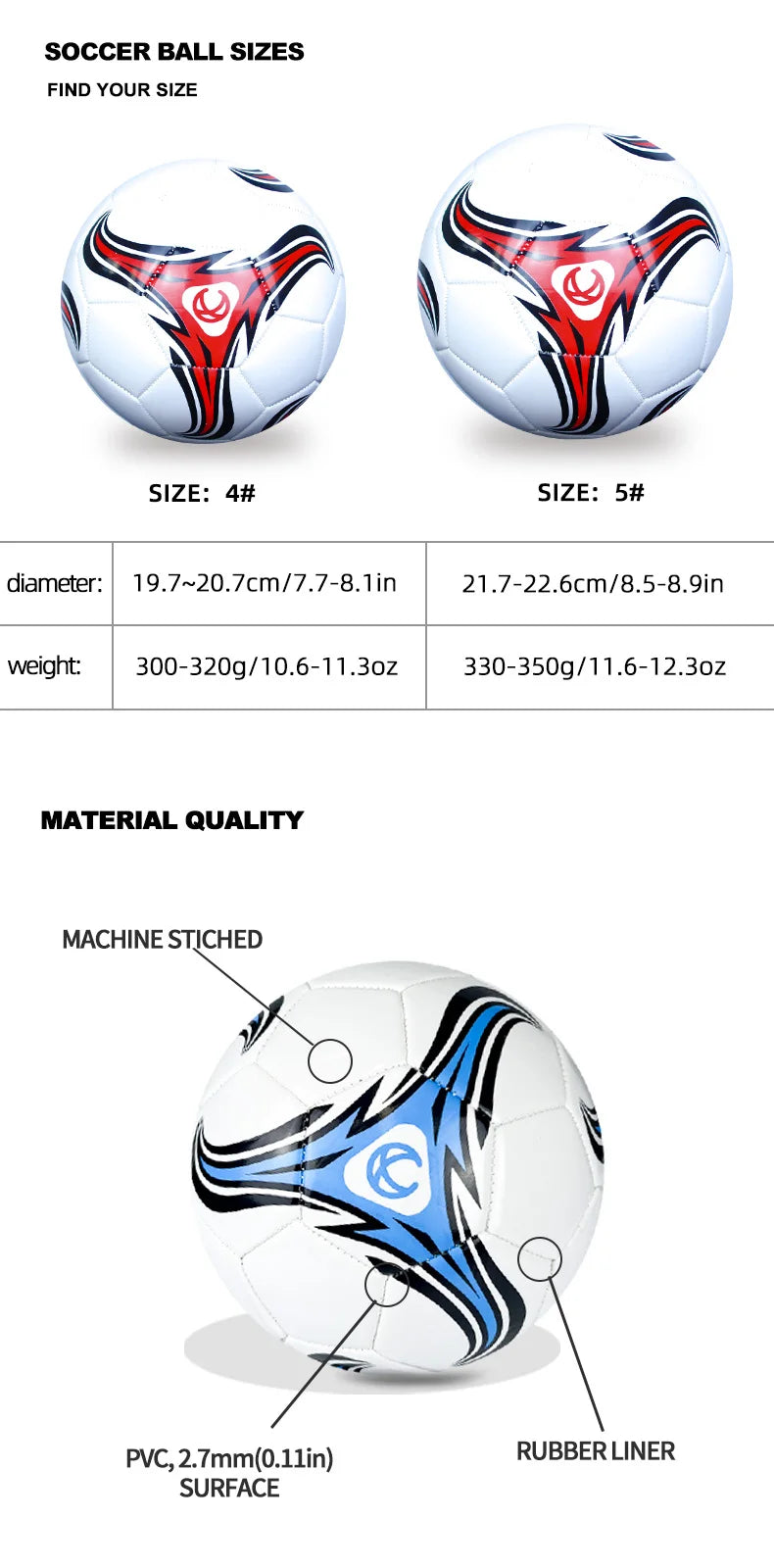 1pc Soccer Ball, Wear-resistant Soft Football For Adult Training Competition,Size 4,5
