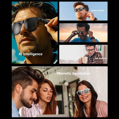Lenovo AI Smart Bluetooth Glasses HD 6K 260Mah Multifunction Calling Translate Voice Assistant Music Player Camera Glasses 2026