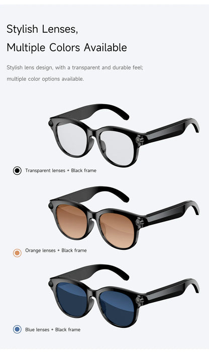 Lenovo Smart AI Glasses 8K 1600W Camera Record Bluetooth Calling Music Player Sunglasses Color Change AI Translation Glasses Men