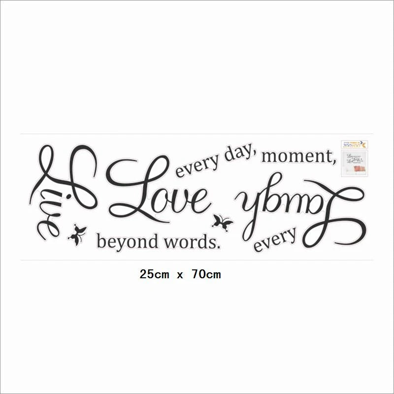 Live Every Moment Laugh Every Day Love Beyond Word Inspirational Quotes Wall Art Stickers Bedroom Home Decoration Diy Pvc Decal