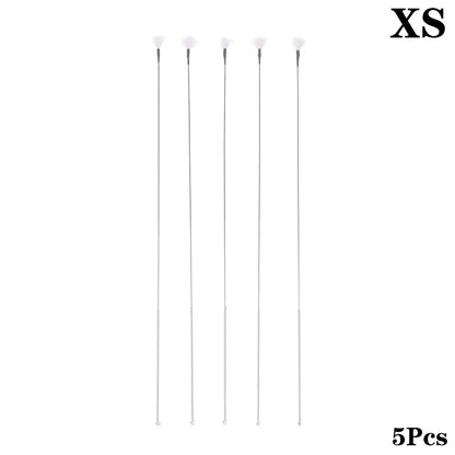 1/5Pcs Goose Feather Stick Ear Picking Elastic Earwax Cleaner Stick Massage Chicken Peacock Feather Silver Needle Ear Dig Tool