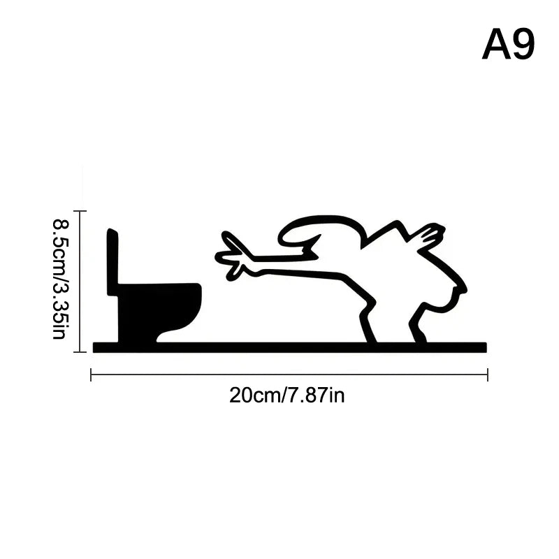 La Linea Minimalist Line Art Car Sticker Bumper & Window Door Wall Decal With Cartoon Character Design Home Car Decoration