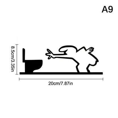 La Linea Minimalist Line Art Car Sticker Bumper & Window Door Wall Decal With Cartoon Character Design Home Car Decoration