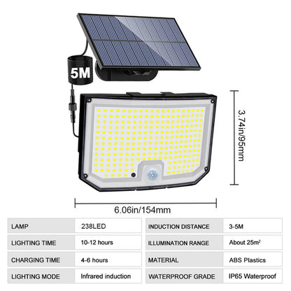 Solar Lights Outdoor 366/400/318 LED Motion Sensor Security Lights IP65 Waterproof Solar Powered Flood Lights for Garden Yard