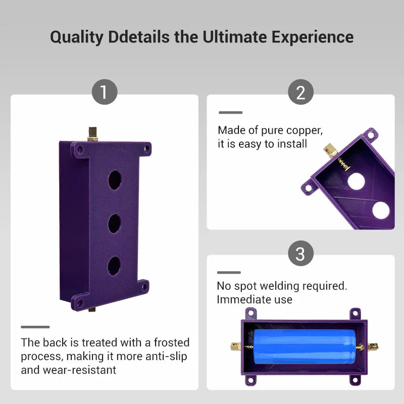 DIY Battery Case/32700 Weld-free Battery Box/Holder Pure Copper 12A High Current Lithium Battery in parallel in series