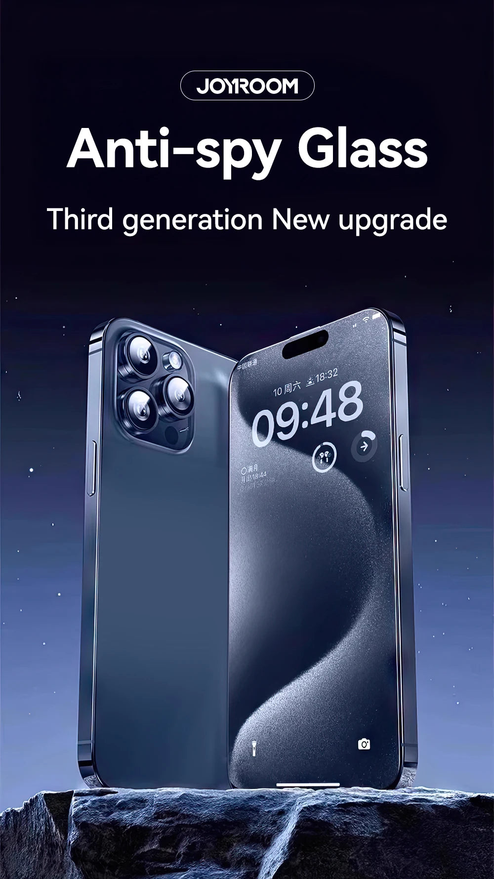 Joyroom 1/2 sztuki Do iPhone'a 17 Pro Max Szkło Antyszpiegowskie Ochronne Szkło Prywatyzujące Do iPhone'a 17 Pro 17 Air Szkło Hartowane