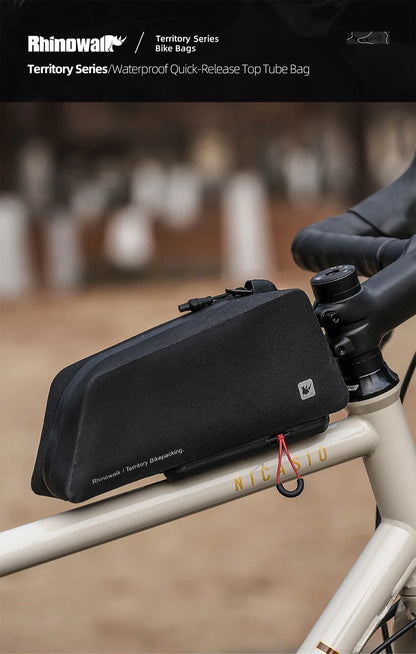 Rhinowalk Bicycle Front Top Tube Bag With Quick Release System & Internal Support Panel Waterproof Bike Cycling Frame Pack