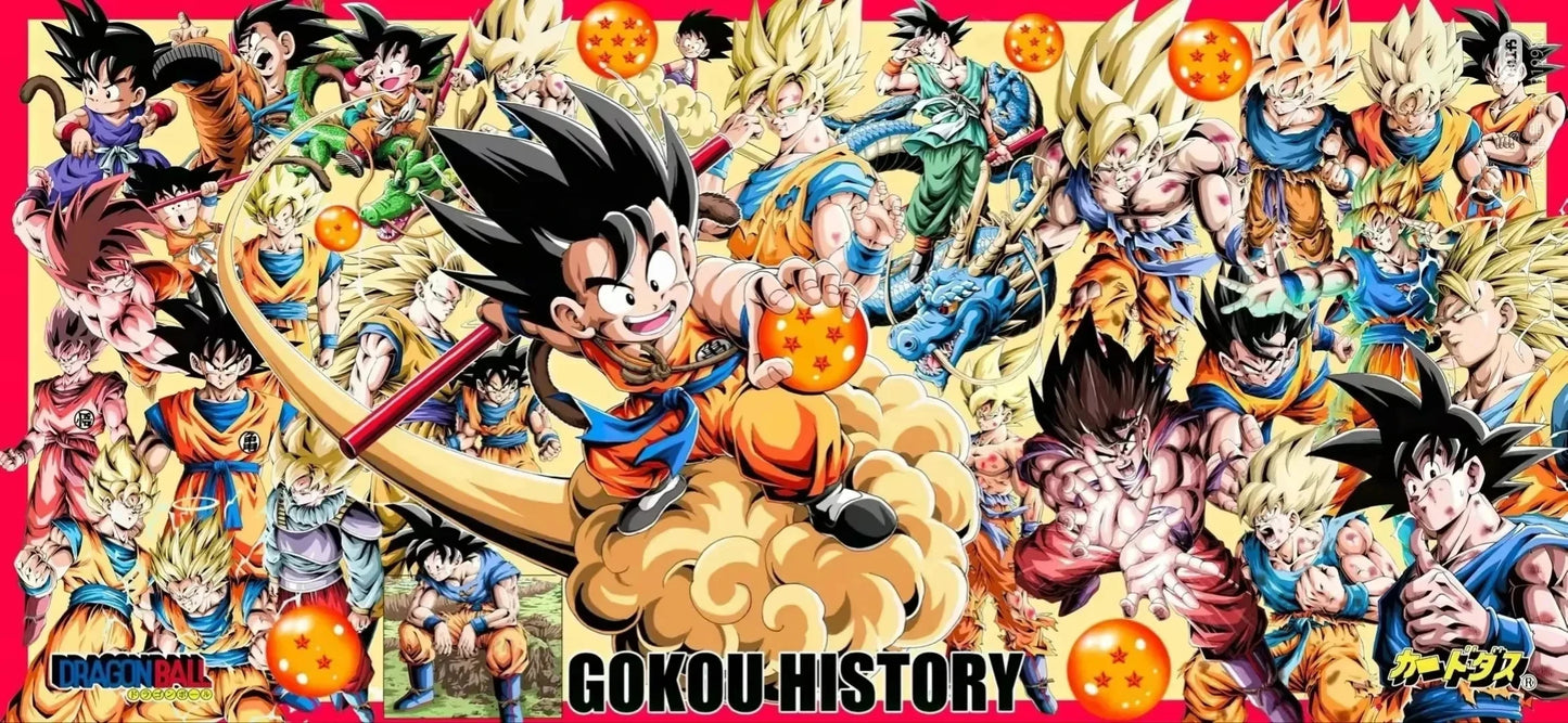 2026 Summer Dragon Ball Oversized T-shirt High Quality 100% Cotton Kid Goku with Power Pole Line Art Print UnisexCasual Y2K