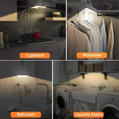 Under Cupboard Kitchen Lights Cabinet Light Motion Sensor Indoor Rechargeable Strip Wardrobe Lighting Battery Operated Magnetic