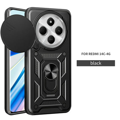 Shockproof Armor Magnetic Holder Ring Case For Redmi 14C 14 C Redmi14C 4G Lens Protect Cover For Xiaomi Poco C75 C 75 PocoC75