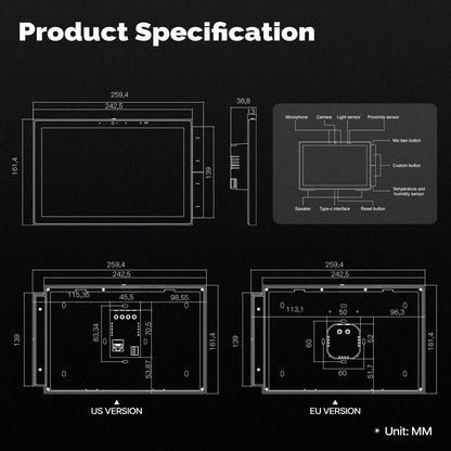 MOES Tuya Smart Home Control Panel Max 10.1inch Touch Screen with Bluetooth Zigbee Gateway Built-in Building Intercom Compatible