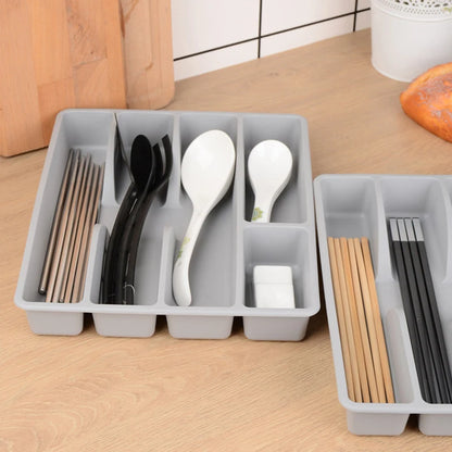 1Pc Kitchen Drawer Cutlery Organizer Silverware Holder Utensil Divider Box Plastic Flatware Storage Tray Home Restaurant Supply