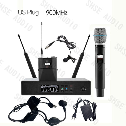 Qlxd B87A WH30 Head-Mounted Lavalier Professional Wireless Microphone Set, UHF Long-Distance Reception, Clear Sound Quality