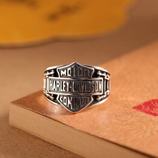 Vintage For Men Silver Color Punk Gothic Rock Ring Hiphop Open Accessories Gift For Harley Davidson Electra Glide PA1250 833