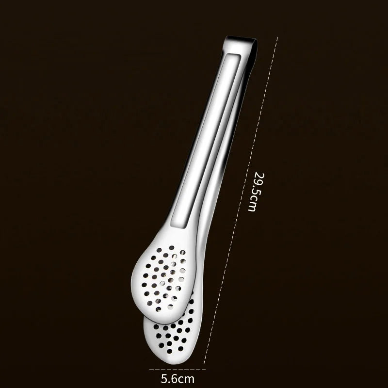 Stainless Steel Food Tongs Pastry Meat Barbecue Clip Anti-Scald Tongs Frying Fish Spatula Clip Bread Clip Household Kitchen Tool