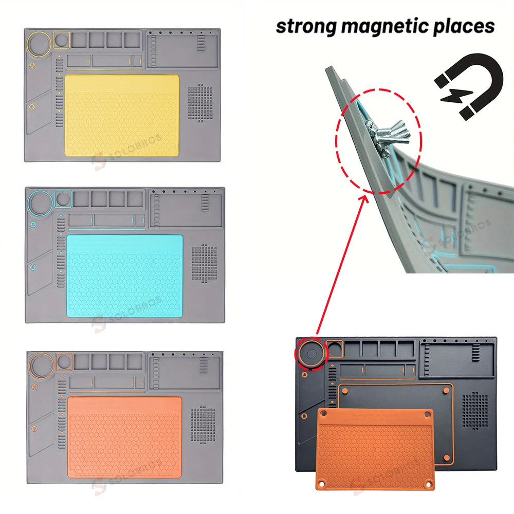 Repair Pad Insulation Heat-Resistant Soldering Station Silicon Soldering Mat Work Pad Desk Platform for BGA Soldering Station