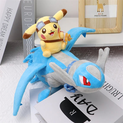 Pokemon Necktie Latias Latios Soft Kawaii Plush Toys Cute Anime Lapras Pikachu Stuffed Animals Peluche Dolls Birthday Gifts Kids