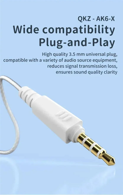 QKZ CK5 FiLe Wired Earphone Professional Gaming And Sports Noise Cancelling Headphones with Microphone HiFi Music Earphone