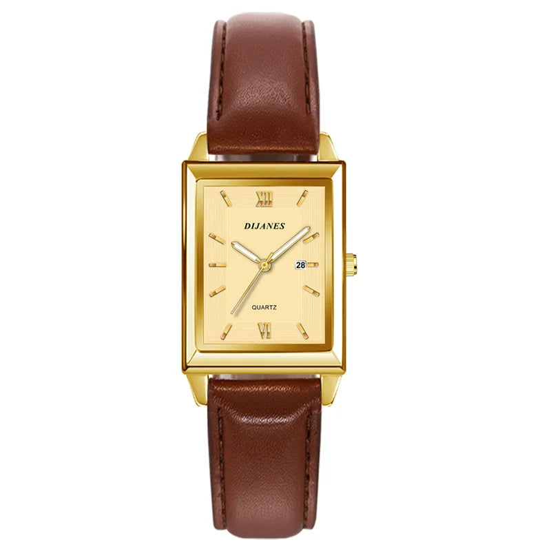 Men's Calendar Date Sport & Leisure Leather Clock 2023 Luxury Business Golden Stainless Steel Mesh Band Quartz Man Watches
