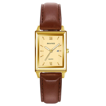 Men's Calendar Date Sport & Leisure Leather Clock 2023 Luxury Business Golden Stainless Steel Mesh Band Quartz Man Watches