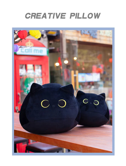 10/30CM Cute White Black Cat Plush Toys Soft Pillow Kawaii Kitten Cat Cartoon Stuffed Animals Cushion Decoration Pendant Gift